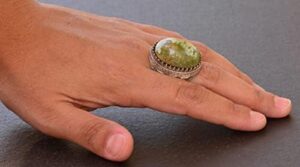 Gerçek Doğal Arizona Turkuaz Taş Yüzük, Osmanlı Mühür Yüzüğü, 925 Ayar Saf Gümüş Yüzük (Stil-3) - Görsel 6