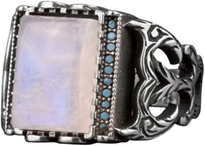 Gerçek Doğal Aytaşı Yüzük, Erkek Yüzüğü, 925 Ayar Gümüş Yüzük - Görsel 1