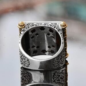 El Yapımı 925 Ayar Gümüş İslami Yüzük - Ayetel Kürsi Yazılı - Mükemmel Müslüman Hediyesi - Görsel 8