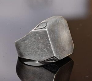 Erkekler için Vintage 925 Ayar Gümüş İfadeli Yüzük - Klasik Yüzük - Zamansız Tasarım - Görsel 4