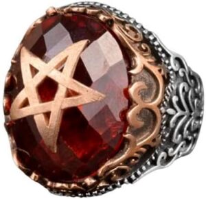 Yıldız Yüzük, Mühür Yüzük, 925 Ayar Gümüş Erkek Yüzük, El Yapımı Yüzük - Görsel 1