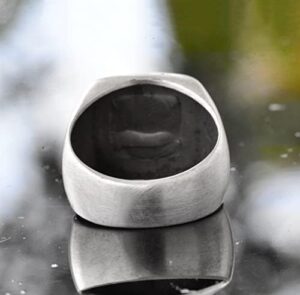 Erkekler için Sterlin Gümüş Lucifer Sembol Yüzüğü - Şeytani Leviathan Haçı Yüzük - Cesur İfade Mücevheri - Görsel 5