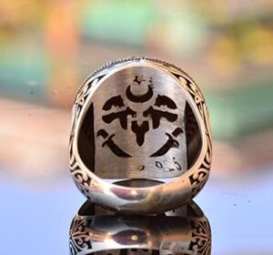 Surat'ul Nazar 925 Ayar Gümüş İslami Yüzük - Kuran Yazılı Müslüman Takısı - Görsel 7