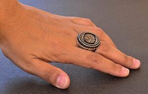 İslamik Gümüş Erkek Yüzük - Şık Müslüman Sembol Yüzük - Geleneksel Zanaatkarlık - Görsel 6