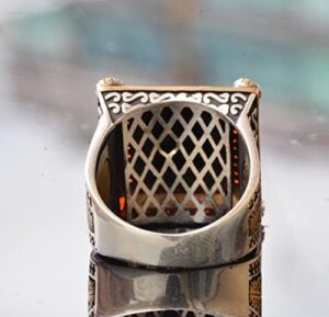 Gerçek Doğal Taş Yüzük - Gümüş Yüzük (Ay Taşı) - Görsel 9