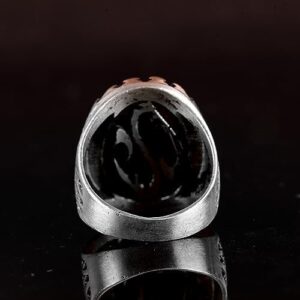 Gerçek Doğal Yakut Taşlı, 925 Ayar Gümüş Erkek Yüzük, El Yapımı Yüzük - Görsel 4