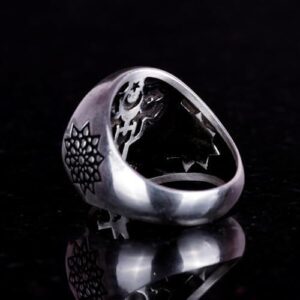 Süleyman Yüzüğü, Mühür Yüzüğü, Davud Yıldızı Yüzüğü, 925 Ayar Gümüş Yüzük - Görsel 4