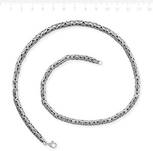 Erkek Sterling Gümüş Bizans Kolye - El Yapımı Bizans Zinciri - Görsel 1