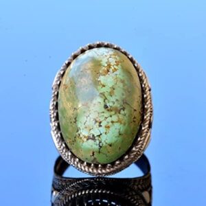 Gerçek Doğal Arizona Turkuaz Taş Yüzük, Osmanlı Mühür Yüzüğü, 925 Ayar Saf Gümüş Yüzük (Stil-3) - Görsel 3