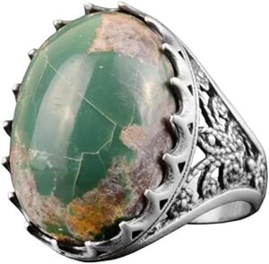 Gerçek Arizona Turkuaz Taş Yüzük, Büyük Yüzük, Çift Taraflı Yüzük, Sterlin Gümüş Yüzük - Görsel 1