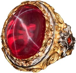 Gerçek Doğal Star Ruby Taş Yüzük, El Yapımı Yüzük, 925 Ayar Gümüş Yüzük - Görsel 1