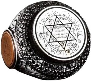 925 Ayar Gümüş Erkek Yüzük, Davut Yıldızı, Süleyman Yüzüğü, Yahudi Yüzüğü - Görsel 1