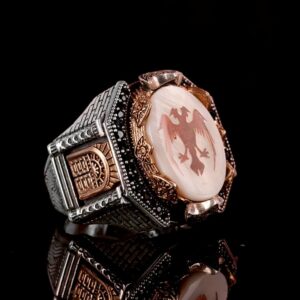 925 Ayar Gümüş Erkek İkiz Başlı Kartal Yüzük - Cesur ve Görkemli Tasarım, Günlük Kullanım ve Özel Etkinlikler İçin İdeal - Görsel 2