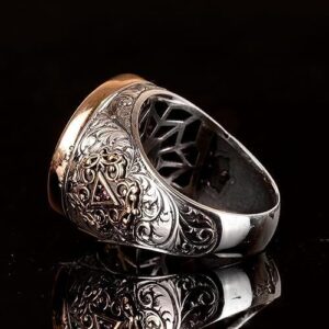 925 Ayar Gümüş Erkek Yüzük, El Yapımı Yüzük, İslami Yüzük, Özelleştirilebilir Yüzük - Görsel 7