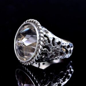 Gerçek Doğal Safir Taşlı Erkek Yüzük, Vintage Yüzük, 925 Ayar Gümüş Yüzük - Görsel 5