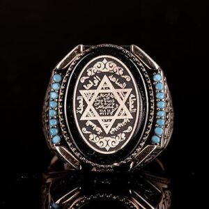 Davud Yıldız Yüzüğü, Süleyman Mührü Yüzüğü, 925K Katı Gümüş Yüzük (Özelleştirilebilir) - Görsel 4