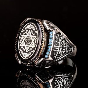 Davud Yıldız Yüzüğü, Süleyman Mührü Yüzüğü, 925K Katı Gümüş Yüzük (Özelleştirilebilir) - Görsel 5