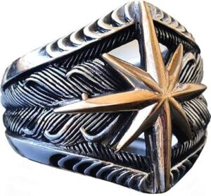 Pusula Yüzüğü, 925 Ayar Gümüş Erkek Yüzüğü, Pusula Erkek Yüzüğü (Özelleştirilebilir) - Görsel 1