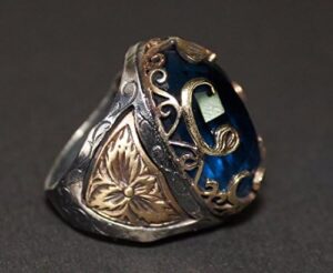 Sterling Gümüş Osmanlı İmparatoru Takı Vav Desenli Yüzük - Erkek veya Kadın Yüzüğü - Görsel 5