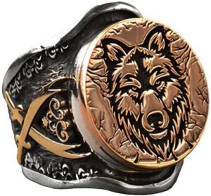 Kurt Başlı Yüzük, Gümüş Kurt Yüzüğü, 925 Ayar Gümüş Erkek Yüzüğü, Büyük Yüzük - Görsel 1