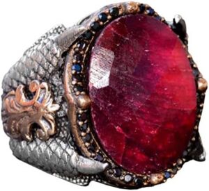 Gerçek Yakut Doğal Taş Yüzük, 16.80 Karat, Pençe Yüzük - Görsel 1