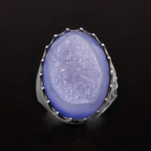 Sterling Gümüş Erkek Yüzük Drusy Kuvars Doğal Taş - Görsel 4