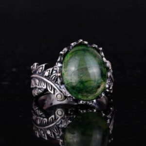 Gerçek Doğal Taş Yüzük - El Yapımı 925 Ayar Gümüş Takı (Zümrüt) - Görsel 5