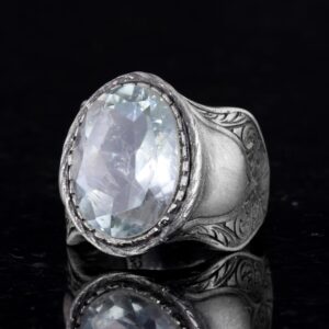 Doğal Taş Yüzük, 925 Ayar Gümüş Yüzük, (Yeşil Ametist) - Görsel 4