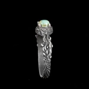 Gerçek Doğal Arizona Turkuaz Taş Yüzük, 925 Ayar Gümüş Yüzük Kadınlar İçin - Görsel 5