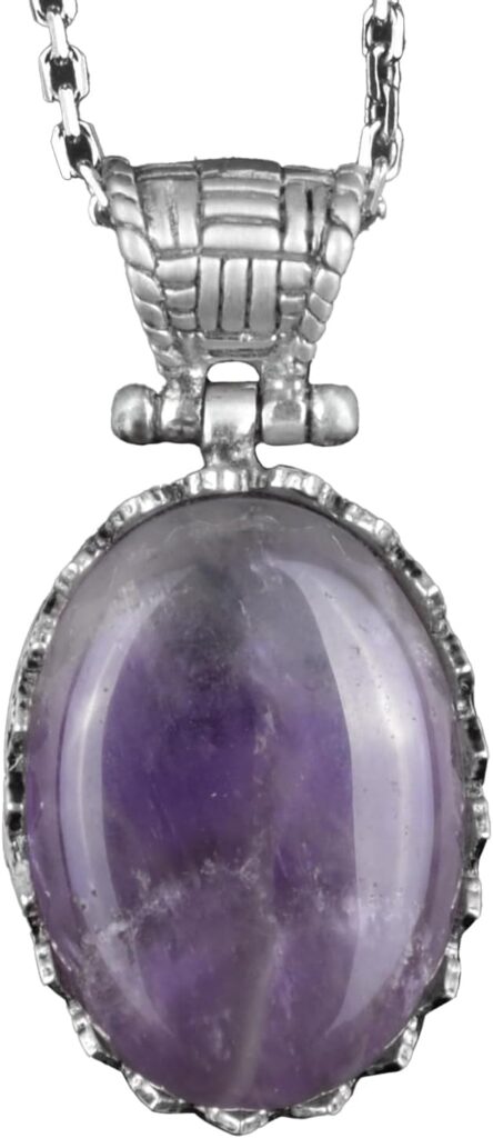 Gerçek Doğal Taş Kolye - 925 Ayar Gümüş Kolye (Ametist) - Görsel 1
