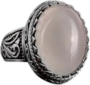 El Yapımı Cabochon Doğal Akuamarin Taşı Yüzük - Sakin 925 Ayar Katı Gümüş Erkek Yüzük - Şeffaflık ve Sakinlik Tasarımı