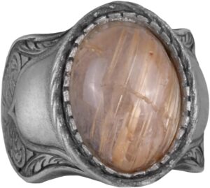 Doğal Taş Yüzük, 925 Ayar Gümüş Yüzük, Rutilatlı Kuvars Yüzük - Görsel 1