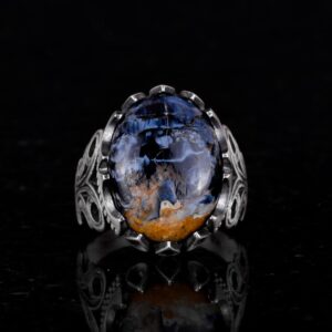 925 Ayar Katı Gümüş Erkek Yüzük - Doğal Taş Seçeneği (Pietersit) ile El Yapımı Tasarım - Görsel 2