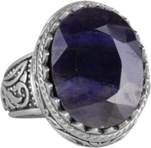 El yapımı Doğal Mavi Safir Taşlı Yüzük - Şık 925K Katı Gümüş Erkek Yüzüğü - Sadakat ve Bilgelik Tasarımı