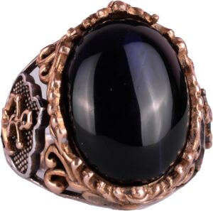 Denizci Çapa Koyu Mavi Kedi Gözü Yapay Taş Yüzük, 925 Ayar Gümüş Yapay Taş Yüzükler - Çeşitli & Farklı Koleksiyon - Görsel 1