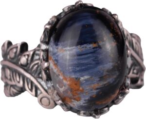 El Yapımı 925 Ayar Gümüş Yüzük ile Gerçek Doğal Taş - Pietersite - Görsel 1