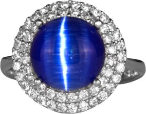 Lacivert Göztaşı Gümüş Yüzük - Kadınlar için Sterlin Gümüş Yüzük (Lacivert Göztaşı) - Görsel 1