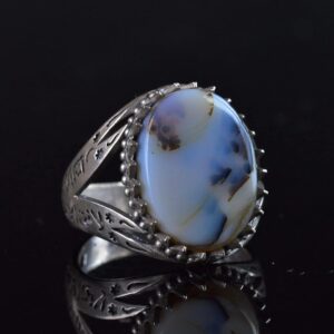 Yemeni Ağaç Taşlı Yüzük, İslami Zülfikar Kılıç Tasarımı, 925 Ayar Gümüş Erkek Yüzüğü - Görsel 5