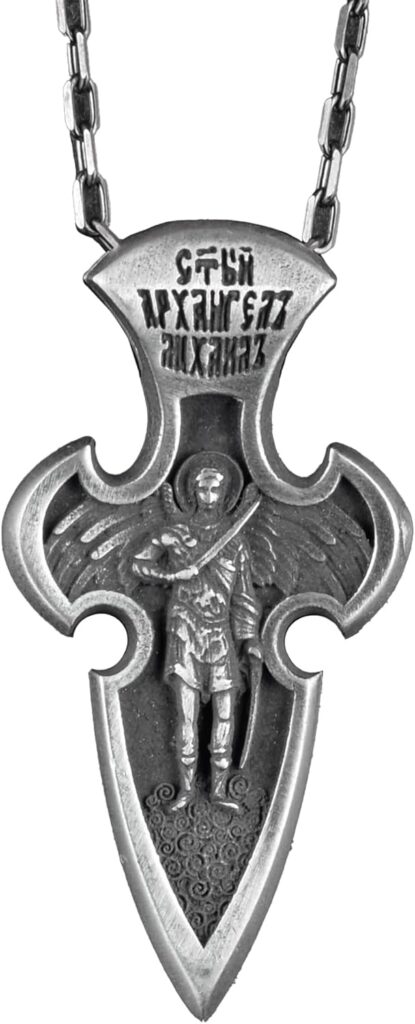 Melek Michael Kolye - 925 Ayar Gümüş Gotik Kolye - Görsel 1