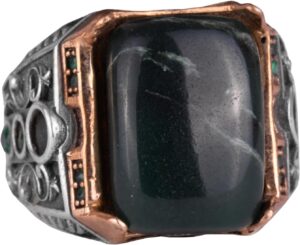 925 Ayar Gümüş Yüzük - Gerçek Doğal Taş Yüzük - El Yapımı Yüzük (Jade) - Görsel 1