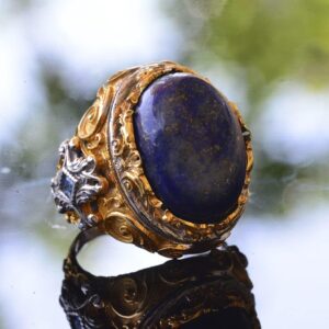 Doğal Mavi Safir Yüzük, Gümüş Mavi Safir Yüzük, 925 Ayar Gümüş Yüzük, Büyük Yüzük - Görsel 3