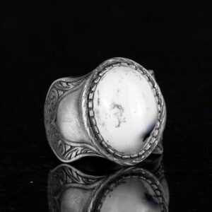 Dentritli Akik Erkek Yüzüğü, 925 Ayar Gümüş Yüzük - Görsel 2