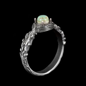 Gerçek Doğal Arizona Turkuaz Taş Yüzük, 925 Ayar Gümüş Yüzük Kadınlar İçin - Görsel 4