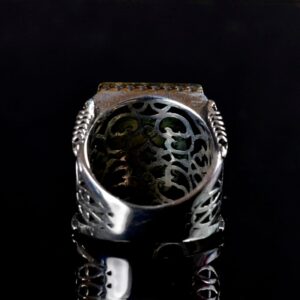 Gerçek Doğal Taş Yüzük, 925 Ayar Gümüş Yüzük (Yosunlu Akik) - Görsel 5