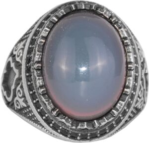 Gerçek Doğal Opal Taşı ile Erkek Yüzük - 925 Ayar Gümüş El Yapımı Tasarım - Görsel 1