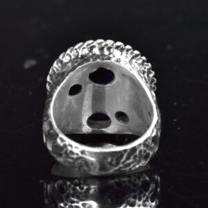 Gerçek Doğal Safir Taşlı Erkek Yüzük, Vintage Yüzük, 925 Ayar Gümüş Yüzük - Görsel 9