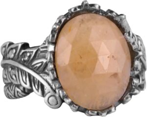 Gerçek Doğal Taş Yüzük - El Yapımı 925 Ayar Gümüş Takı (Sarı Safir) - Görsel 1