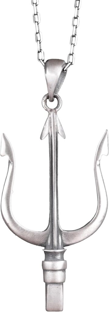 925 Ayar Gümüş Kolye - Savaşçı Kolye - Üç Diş Kolye - Yunan Mitolojisi Kolyesi - Görsel 1