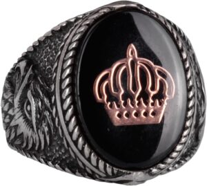 Damgalı Yüzük - Erkek Yüzüğü - 925K Gümüş El Yapımı Erkek Yüzüğü (Bir Krallığın Tacı) - Görsel 1