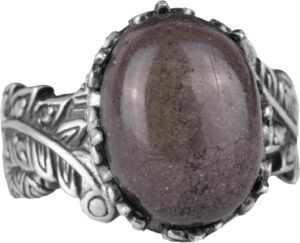 Gerçek Doğal Pirit Taşı ile Vintage Bohem Tasarımlı Gümüş Kadın Yüzüğü - Görsel 1